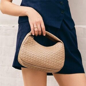 Stylish Tan Woven Handbag